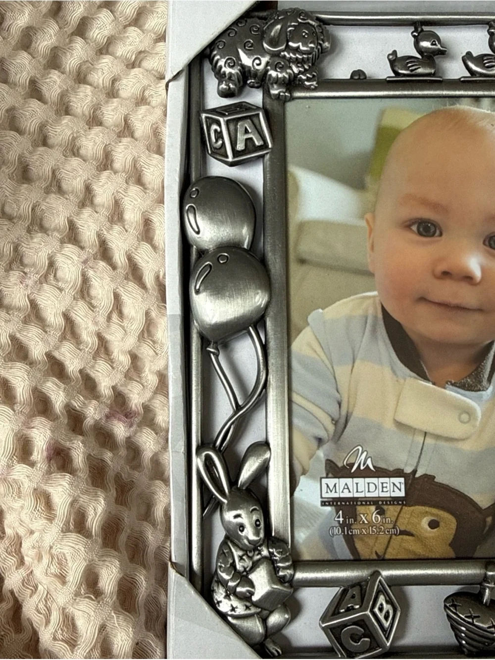 Malden Silver Nursery Photo Frame with Baby Motifs
